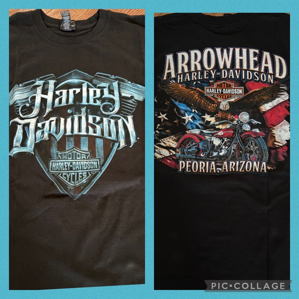Harley Davidson Shirt Mens XXL Black Arizona Biker Flag‎ Eagle Motorcycle T Tee